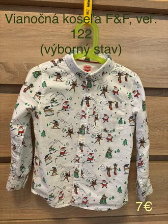 Košeľa vianočná f&f veľ. 122, f&f,122
