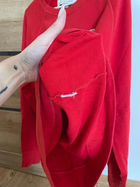 Červená mikina s potlačou, h&m,m