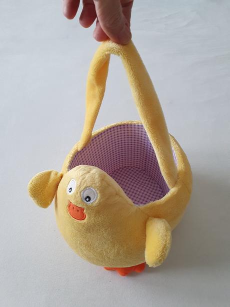 Veľkonočný plyšový košíček kuriatko, 