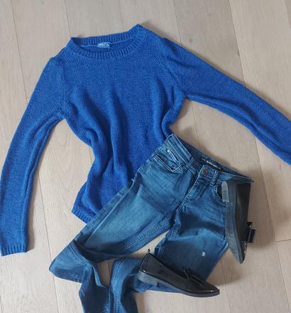 Pletený oversize sveter - kráľovská modrá, 170