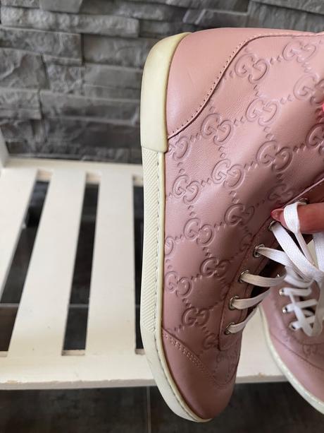 Gucci gg embossed leather high-top sneakers v.36g, gucci,36
