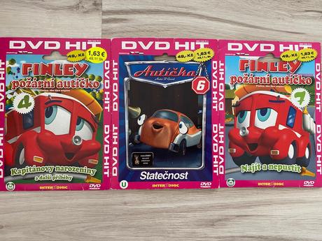 Dvd autíčka 6,8 a finley požární autíčko 0,4,7,8, 