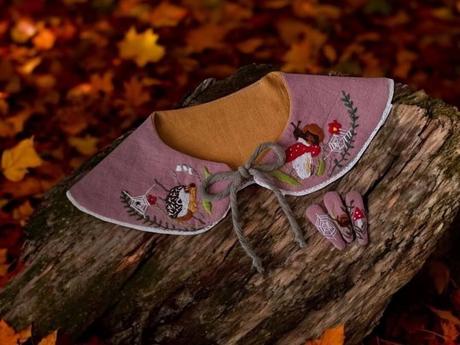 Ručne vyšívaný golier na šaty/sveter ...,