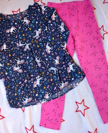 Legíny+tričko s dlhým rukávom, 116