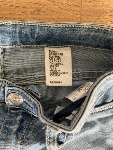 Elastické rifle, h&m,128