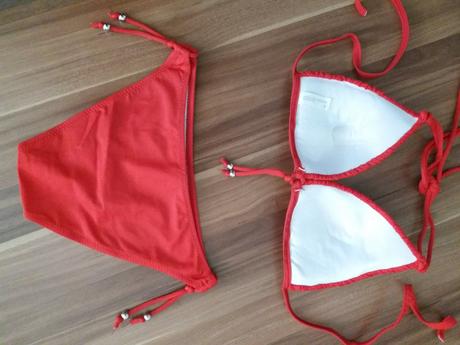 Dámske červené plavky, s