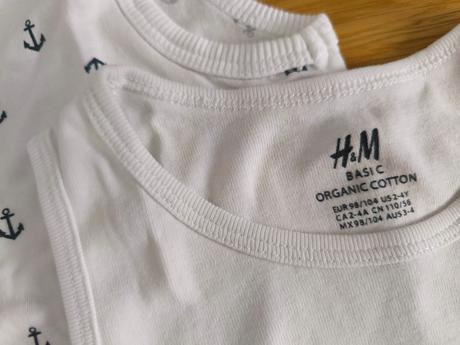 2 x tielko h&m organic cotton, h&m,98