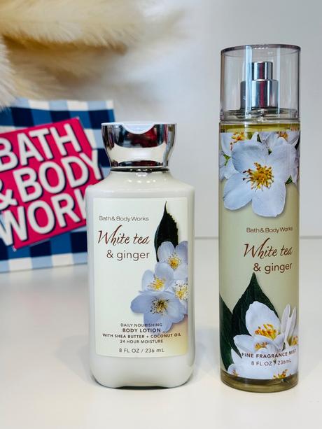 Bath & body works white tea & ginger, 