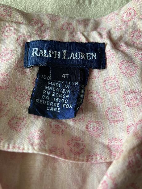 Ružové gombíkové šaty rl 4t, ralph lauren,104