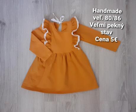 Horčicové šaty s volánom veľ. 80/86, 86