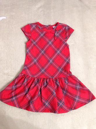 Červene kárované šaty veľ. 98/104, dopodopo,98