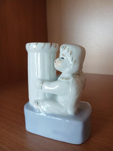 Keramický anjelik svietnik aj vázička 10x7 cm,