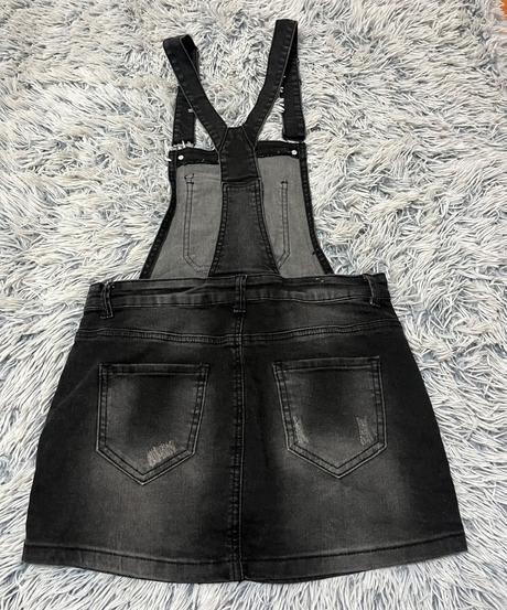 Riflová sukňa na traky, s