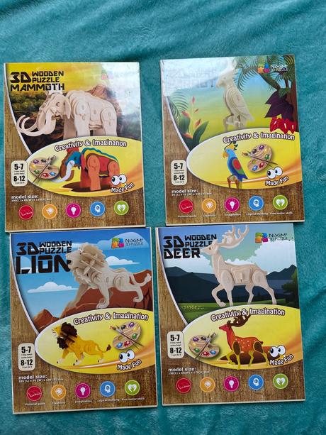 3d drevene puzzle zvierata,