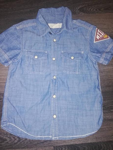 Riflová košeľa 104/110, h&m,110