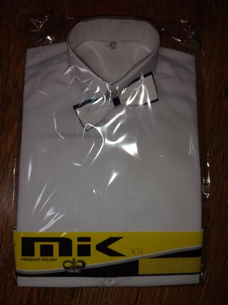 Biela košeľa krátky rukáv, 128