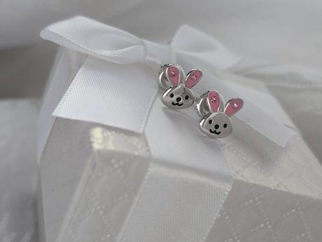 Strieborné náušnice zajačik, 