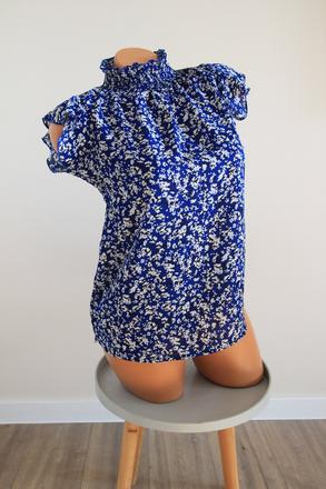 Modrý kvetinový top, xs, xs