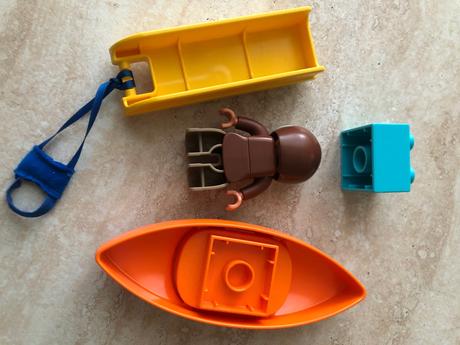 Lego duplo eskimák s loďkou a sánkami, top stav, 