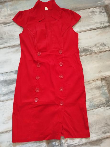 Košeľové červené šaty 38/40, 38