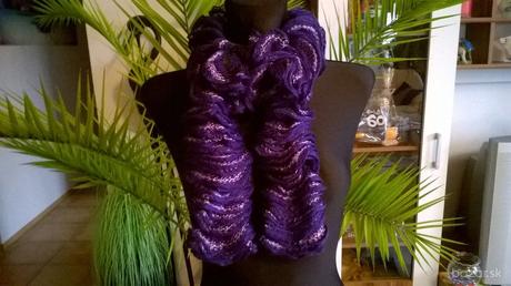 Volanový šál farebný 113cm,