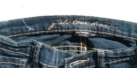 Tmavomodre jeans a cierne leginy, h&m,140