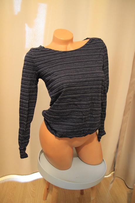 Modro biely bavlnený sveter, xs, xs