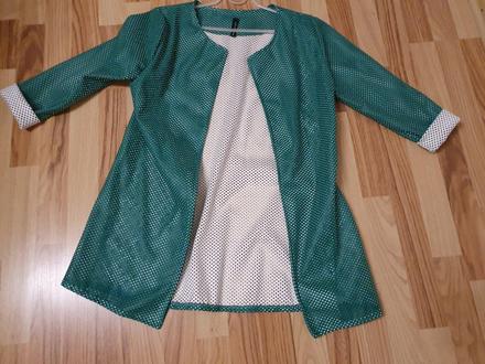 Koženkové perforované sako, s