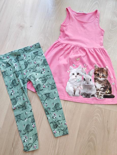 Detské šatyh&m 110/116 a 3/4 legínky, h&m,116