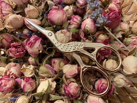 Vintage nožnice jemne zlaté - 12 cm, 