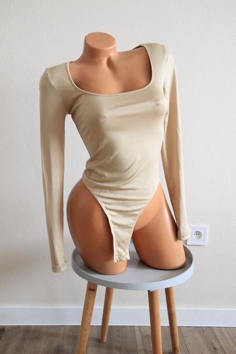 Béžové elastické body tričko, xs/s, xs