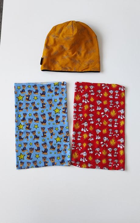 Obojstranná čiapka a nákrčníky veľkosť 3-7 rokov, 110