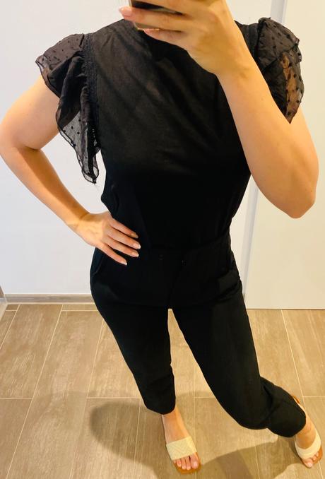 Čierne tričko s volánmi, amisu,xs