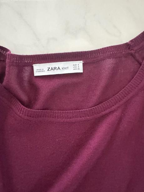 Základný sveter- burgundy, zara,s
