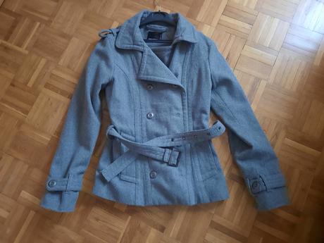 Dámsky kabát s opaskom, fishbone,s