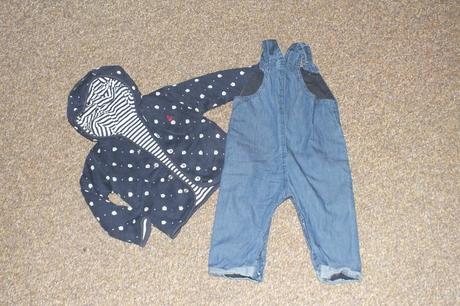 Vyteplena bundicka + riflicky, top stav, debenhams,80