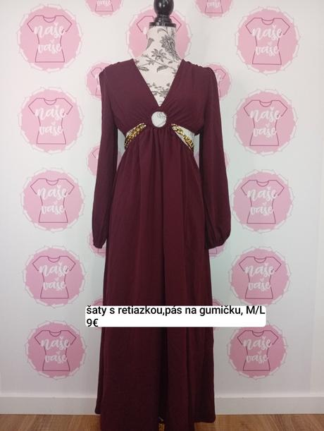 Šaty s retiazkou, pás elastický, m