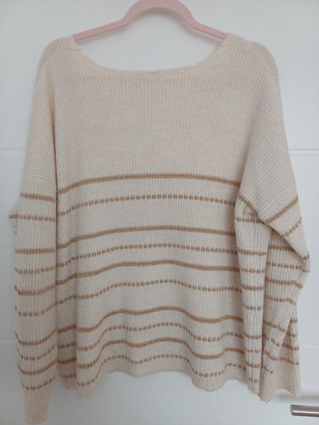 Dámsky béžovo-zlatý sveter, 44