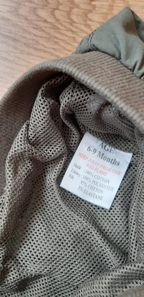 Olivové nohavice 6-9 m., 74