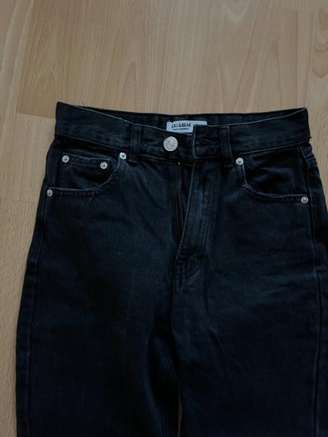 Čierne high-waist nohavice pull&bear, pull&bear,34
