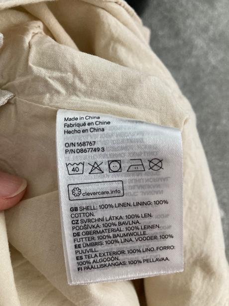 Lanove nohavice s naprsenkou (h&m), h&m,74