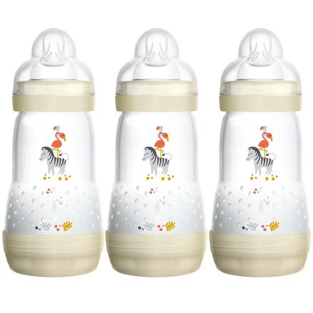 Mam kojenecká fľaša anti-colic zelené 3x260ml, 2m+, mam