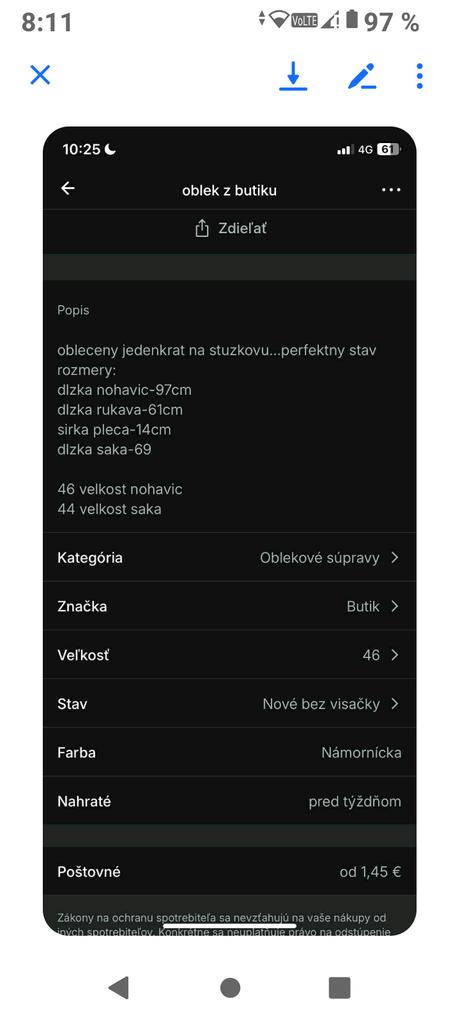 Pánsky slim oblek, 46