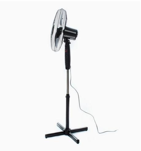Stojanový ventilátor 128cm čierny,