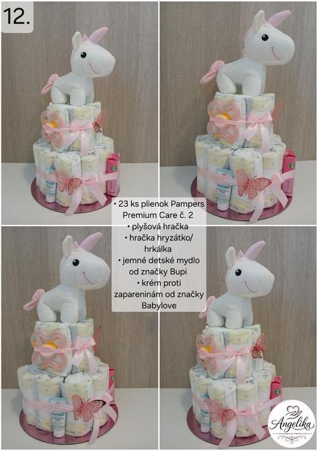 Plienková torta jednorožec, 