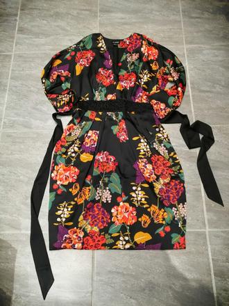 Luxus kvetované šaty ham, v38, hodvábny polyester, h&m,38