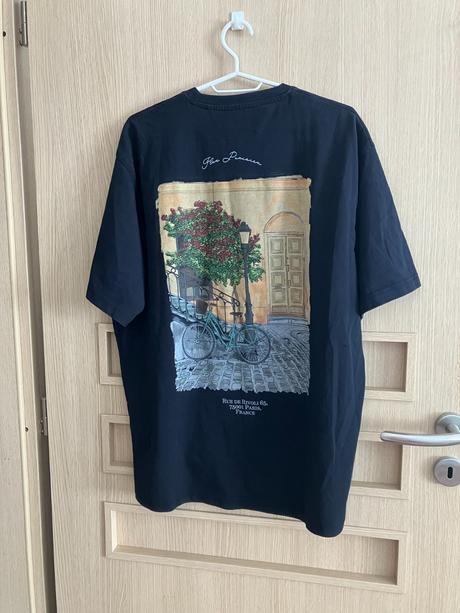 Čierne pánske tričko, pull&bear,m
