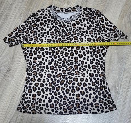 Leopardie tričko s perlami l, l