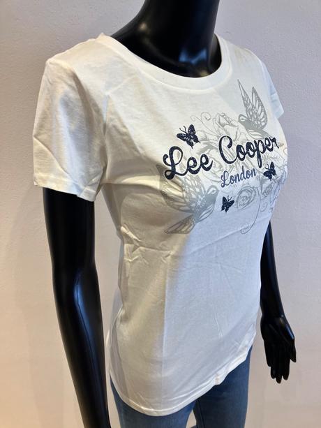 Dámske krémové tričko s potlačou a nápisom (38), lee cooper,m