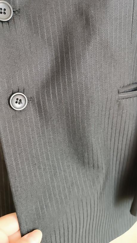 Pánsky oblek čiernej farby s pružkom, 54